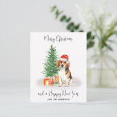 Budget Beagle Dog Santa Festive Merry Kerstry (Staand voorkant)