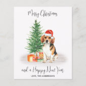 Budget Beagle Dog Santa Festive Merry Kerstry (Voorkant)