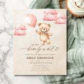 Budget Bearly Wait Neutral & Pink Girl Baby shower