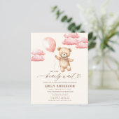 Budget Bearly Wait Neutral & Pink Girl Baby shower (Staand voorkant)