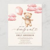 Budget Bearly Wait Neutral & Pink Girl Baby shower (Voorkant)