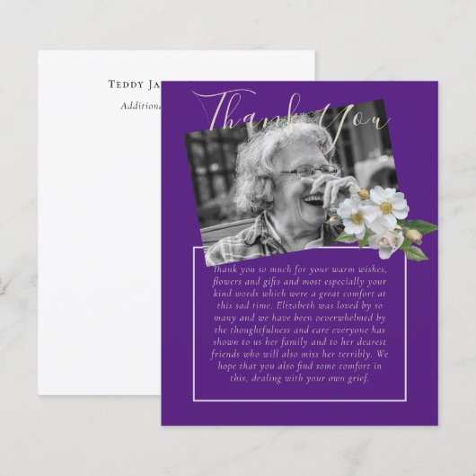 BUDGET Bedankje Rouwkaart Foto (Voorkant / Achterkant)