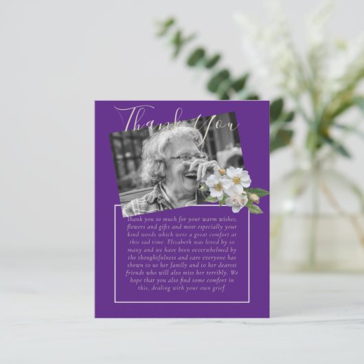 BUDGET Bedankje Rouwkaart Foto (Staand voorkant)