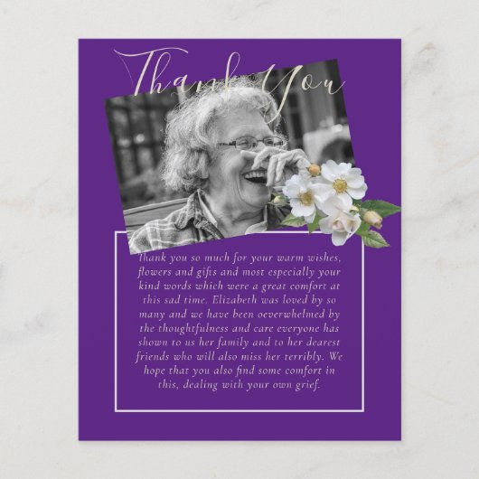 BUDGET Bedankje Rouwkaart Foto (Voorkant)