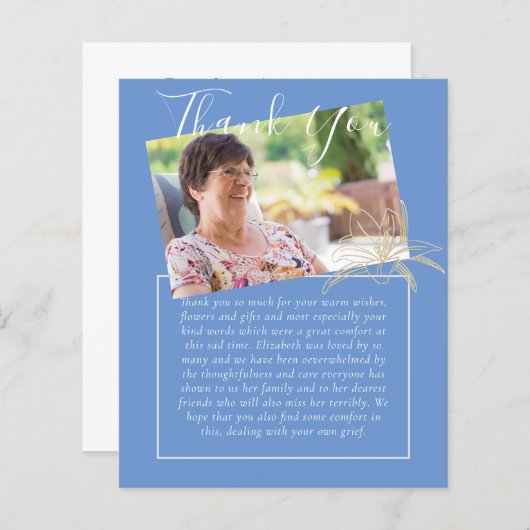 BUDGET Bedankje Rouwkaart Foto (Voorkant / Achterkant)