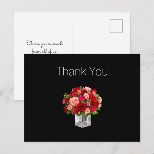 Budget Bedankpostkaarten met bloemen voor bedrijve Briefkaart (Voorkant / Achterkant)