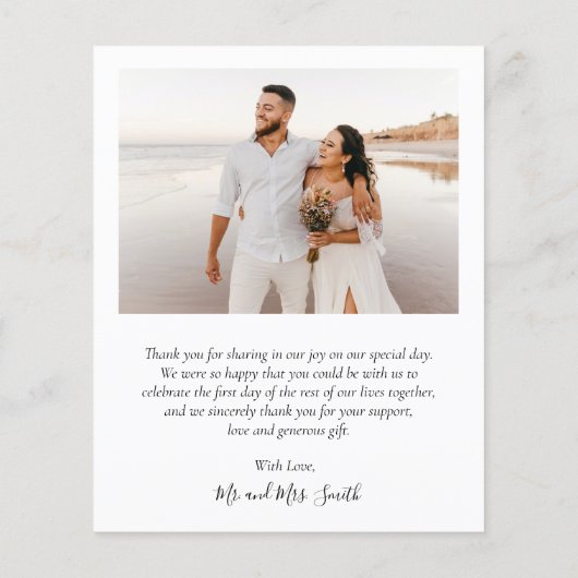 Budget Bedankt 3 Foto bruiloft Hartelijk dank (Achterkant)