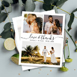 Budget Bedankt Collage Weddenschap Bedankt Flyer<br><div class="desc">Budget, Elegant, Boho Modern Wedding (3) Foto Collage "Love & Bedankt" Het Manuscript personaliseerde betaalbaar goedkoop bruiloft met laag budget. Dank u wel. Stijlvolle bruiloft bedankt je sjabloon met 3 foto's op de voorkant en 1 foto op de achterkant. ***GELIEVE OPMERKING TE MAKEN! *** BUDGET PAPIER/FLYER IS PAPIER THIN. GEEN...</div>