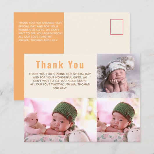 BUDGET Bedankt FOTO Kaarten NIEUWE BABY Meisje Jon (Voorkant / Achterkant)