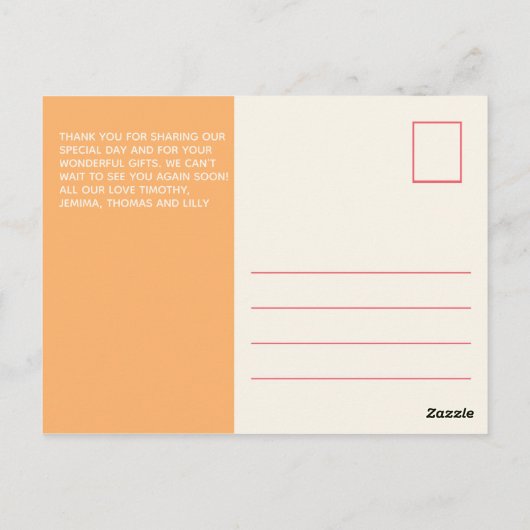 BUDGET Bedankt FOTO Kaarten NIEUWE BABY Meisje Jon (Achterkant)