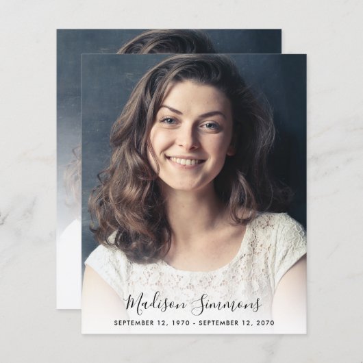 Budget Bedankt Funeral Photo Sympathie Grief Kaart (Voorkant / Achterkant)