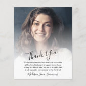 Budget Bedankt Funeral Photo Sympathie Grief Kaart (Achterkant)