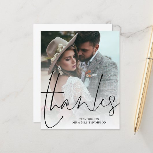 Budget Bedankt Passen getrouwd Foto bruiloft Harte (Voorkant / Achterkant in situ)