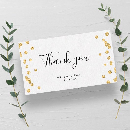 BUDGET Bedankt voor het invoegen van Gold Glitter Informatiekaartje