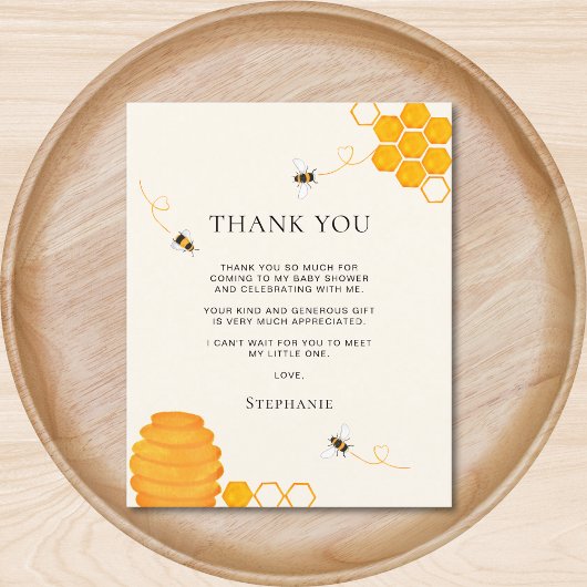 Budget Bee Baby shower Dank u kaart