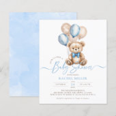 Budget Beer Ballonnen Blue Boy Baby shower Uitnodi (Voorkant / Achterkant)