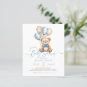 Budget Beer Ballonnen Blue Boy Baby shower Uitnodi (Staand voorkant)
