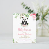 Budget Beer Blush Pink Baby shower Uitnodiging (Staand voorkant)