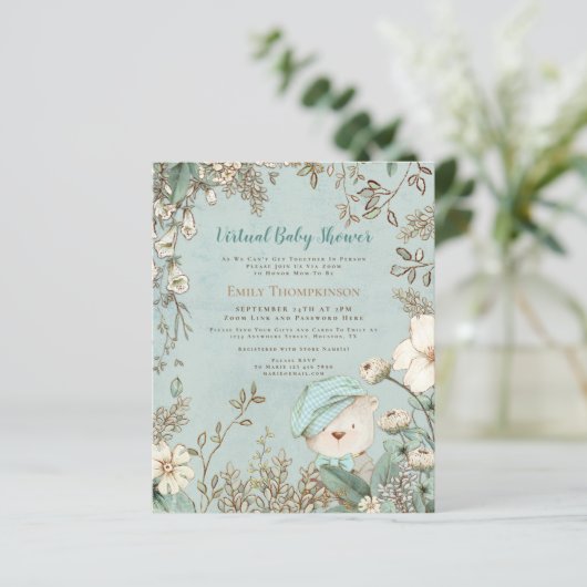 Budget Beer Boy Virtual Baby shower Invitation (Staand voorkant)