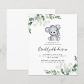 BUDGET Beer Eucalyptus Baby shower Uitnodiging (Voorkant / Achterkant)