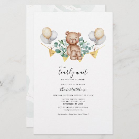 Budget Beer Eucalyptus Greenery Baby shower Kaart (Voorkant / Achterkant)