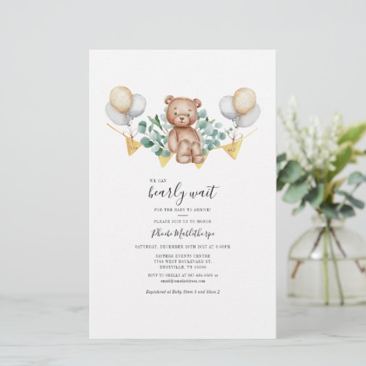 Budget Beer Eucalyptus Greenery Baby shower Kaart (Staand voorkant)
