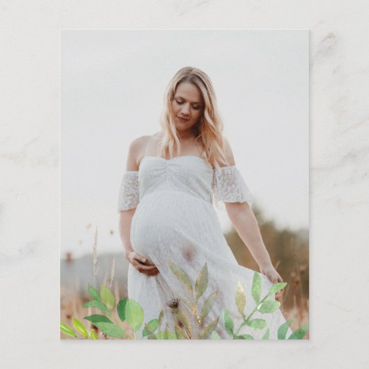 Budget Beer Greenery Baby shower Uitnodiging (Achterkant)