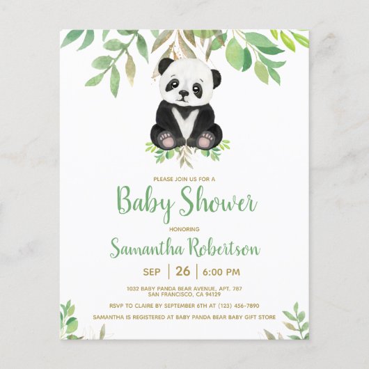 Budget Beer Greenery Baby shower Uitnodiging (Voorkant)