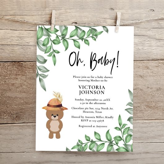 Budget Beer in het Wood Baby shower Invitation