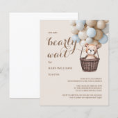 Budget Beer Kaartje Teddy Ballonnen Jongen Baby Sh (Voorkant / Achterkant)