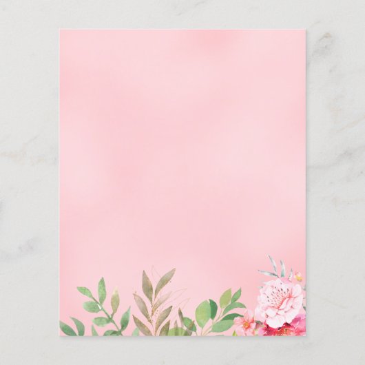 Budget Beer Roze Roze Roze Baby shower Uitnodiging (Achterkant)