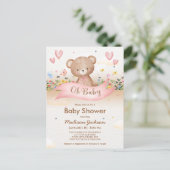 Budget Beer Wildbloemen Meisjes Baby shower Briefkaart (Staand voorkant)