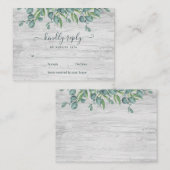Budget Begroeiing Eucalyptus Huwelijk RSVP Notitiekaartje (Voorkant / Achterkant)