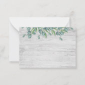 Budget Begroeiing Eucalyptus Huwelijk RSVP Notitiekaartje (Achterkant)