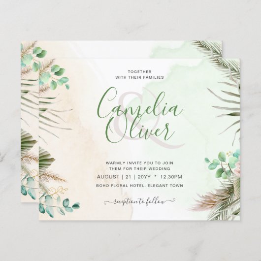 BUDGET Begroeiing Eucalyptus Pampas Gras Bruiloft (Voorkant / Achterkant)