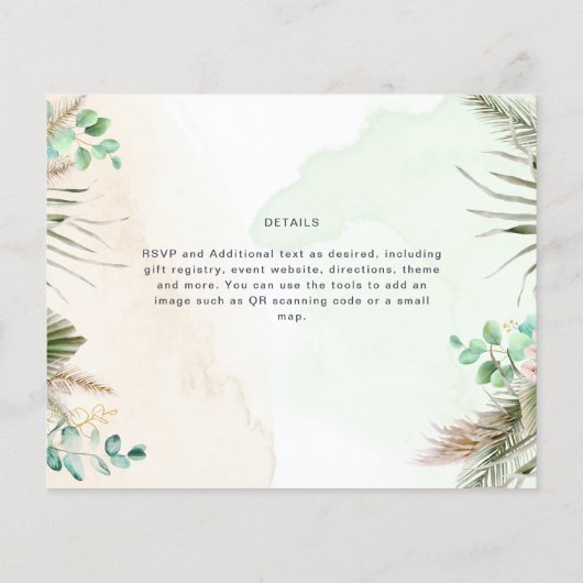 BUDGET Begroeiing Eucalyptus Pampas Gras Bruiloft (Achterkant)