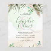 BUDGET Begroeiing Eucalyptus Pampas Gras Bruiloft Flyer (Voorkant)