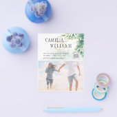 BUDGET Begroeiing FOTO Bruiloft Save The Date QRco Flyer (Enkel)