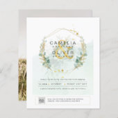 BUDGET Begroeiing FOTO Huwelijksuitnodiging QR COD (Voorkant / Achterkant)