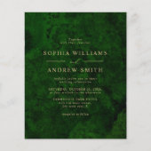 BUDGET Begroeiing & Goud Minimalistisch Trouwkaart (Voorkant)