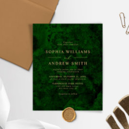 BUDGET Begroeiing & Goud Minimalistisch Trouwkaart