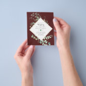 BUDGET Begroeiing Modern Kleur Thema Trouw Uitnodi Flyer (Hand)