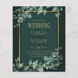 BUDGET Begroeiing Trouwkaart QR CODE RSVP Flyer