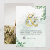 BUDGET Begroening FOTO Huwelijksuitnodiging QR COD Kaart (Voorkant / Achterkant)