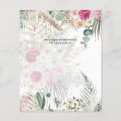 BUDGET BEIDE Pink Floral PampasGrass Wedding Invit Flyer (Achterkant)