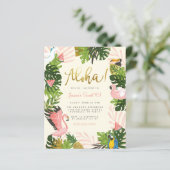 Budget Beige Aloha Hawaii Tropische Gouden Dag (Staand voorkant)