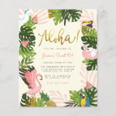 Budget Beige Aloha Hawaii Tropische Gouden Dag (Voorkant)