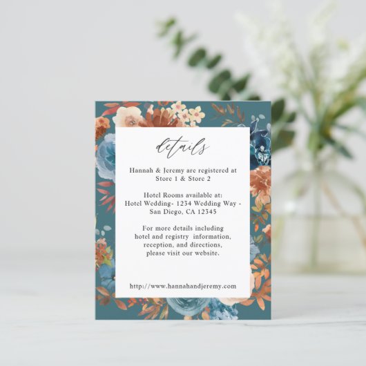 Budget Beige & Dusty Blue Bloemen Details - Blauwg (Staand voorkant)