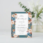 Budget Beige & Dusty Blue Floral Wedding S2 Blauwg (Staand voorkant)