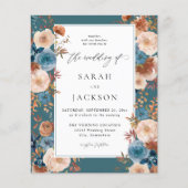 Budget Beige & Dusty Blue Floral Wedding S2 Blauwg (Voorkant)
